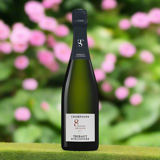 Bottle of Tribaut in a garden